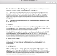 Photography contract templates