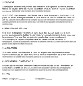 Modèles de contrats - version française ET anglaise