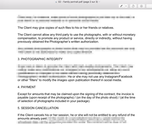 Photography contract templates - basic edition